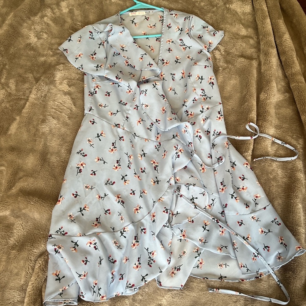 Floral wrap around dress